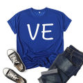 Combination Lo Ve Letter Print Couple T Shirt Short Sleeve O Neck Loose King Queen Tshirt Fashion Lovers Tee Shirt Tops Clothes. 