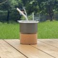 American ins style double layer stainless steel coffee cup insulated cup straw cup home office men and women portable cup bottle. 