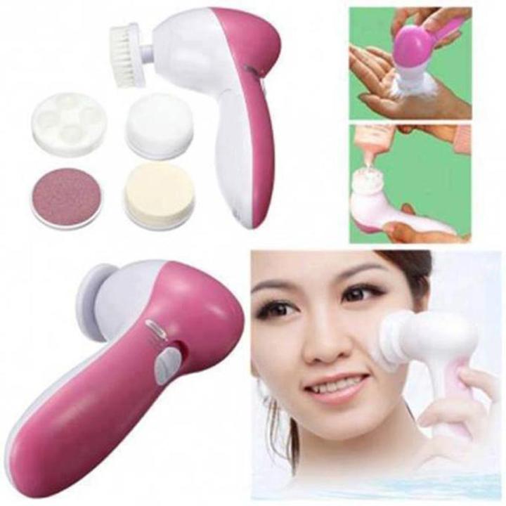 5 in 1 Face Massager - Pink and White
