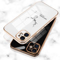 Hontinga for Redmi Note 12 4G Back Cover(Free Lanyard)Luxury 6D Plating Lucky Deer Side Pattern Case Soft Silicone Square Mobile Cover.