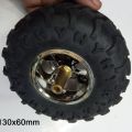 17mm HEX With 130mm WHEEL D130mm Robotics RUBBER Tier Wheel 130x60mm With 6mm Brass Copper Long 17mm Hex Shaft Coupling Robotic Wheels Tire For Arduino Smart Robot Car Wheel DIY.
