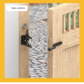 2 Pack Self Locking Gate Latch for Wooden Fence Heavy Duty,with Steel Spring Cable Pull String Gate Hardware Gate Lock. 