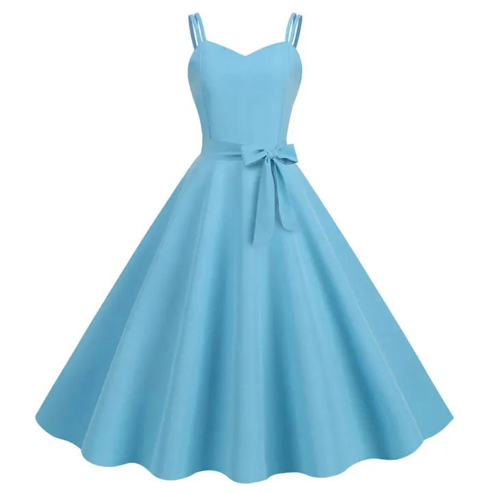 Female%20Robe%20Weddings%20As%20A%20Guest%20Formal%20Spaghetti%20Strap%20Large%20Hem%20Solid%20Midi%20Dresses%20With%20Bowknot%20Back%20Zipper%20Elegant%20Dress%20-%20Image%202