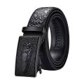 Durable Man Vintage Casual Business Belts Crocodile Pattern Waist Band Leather Belt Automatic Buckle Waistband.