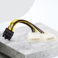 Graphics Card Power Cable Anti-deform Dual 4Pin to 8Pin Video Card Power Supply Cable. 
