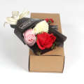 Women's and Mother's Day Gifts to Customers as Hand Companion Gifts, Three Simulated Roses, Carnation Soap Bouquet Gift Box.