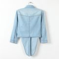 Girls Slim Top New Summer Women Casual Cropped sleeves Shirt Female Denim Shirts women's Fashion Short Blouse XZ120. 