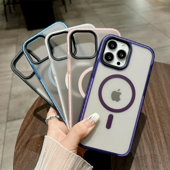 HODON%20Luxury%20Matte%20Clear%20Candy%20Magnetic%20for%20Magsafe%20Case%20For%20iPhone%2017%2016%2015%2014%2013%2012%2011%20Pro%20Max%2014%2015%2016%20Plus%20Cases%20Translucent%20Wireless%20Charging%20Armor%20Hard%20Phone%20Cover%20-%20Image%209