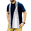 Black And White Winter Flowers Design Soft Woolen Export Scarf/Muffler For Men.