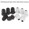 2Pcs- PG9 PG-9 Waterproof Plastic Cables Gland Connector Joint 4-8mm Adjustable With Lock Nut Cables Glands Machine Control Box Distribution Panel. 