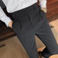 British Dress Pants For Men Clothing 2023 Fashion High Waist Men's Pants Elegant Business Formal Wear Men Trousers High Quality. 
