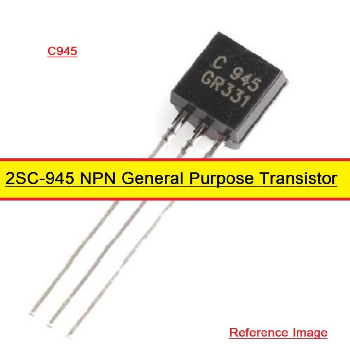 10Pcs- C945 2SC945 2SC-945 2SC 945 NPN Transistor 50V 0.1A 0.25W TO-92 Package 3 Pin Leads Bipolar NPN General Purpose Transistor
