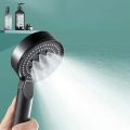 Black 5 Modes Shower Head Adjustable High Pressure Water Saving Shower Head Water Massage Shower Head Bathroom Accessories.