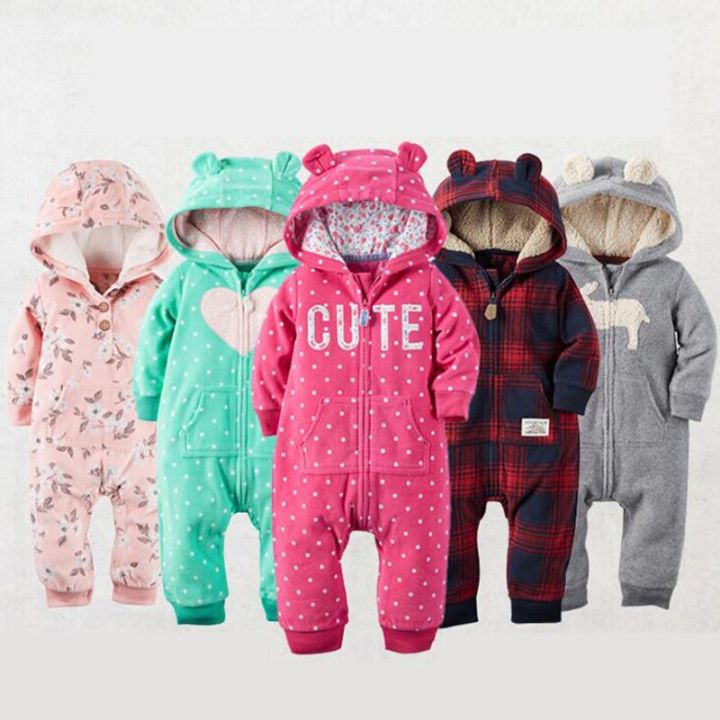 Infant Baby Rompers 2022 Spring Fall Winter Warm Coral Fleece Newborn Babe Girl Costume Animal Bebe Overall Jumpsuit