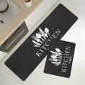 Kitchen Carpet Tableware Pattern Kitchen Runner Rug Non-slip Dirt-resistant Floor Mat Rectangle Washable Doormat Entrance.