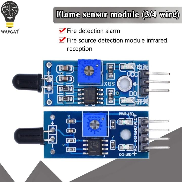 LM393 3 / 4 Pin IR Flame Detection Sensor Module Fire Detector Infrared Receiver Module for arduino Diy Kit