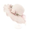 Summer Elegant Women's Sun Hat Flower Straw Hat Wide Brim Sea Beach Sun Hat Bone Capeline Chapeaux For Lady.