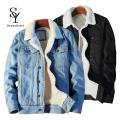 Sunnyheart Denim Jacket Single  Pockets Jean Winter Jackets For Men. 