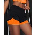 Sports Shorts Women fa_ke Two Piece Gym Fitness Short Pants Summer Casual Female Running Skinny Yoga Shorts Leggings. 
