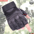 Half finger Military Grade Tactical Outdoor Hand Gloves-Black. 