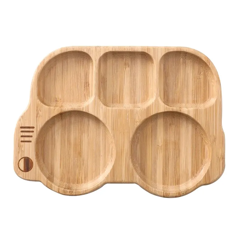 Car Shape Baby Feeding Set Baby Dinnerware Plates Dinnerware Plate Newborn  Bamboo Dishes Items Tableware for Stuff Accessory Kids Food Storage