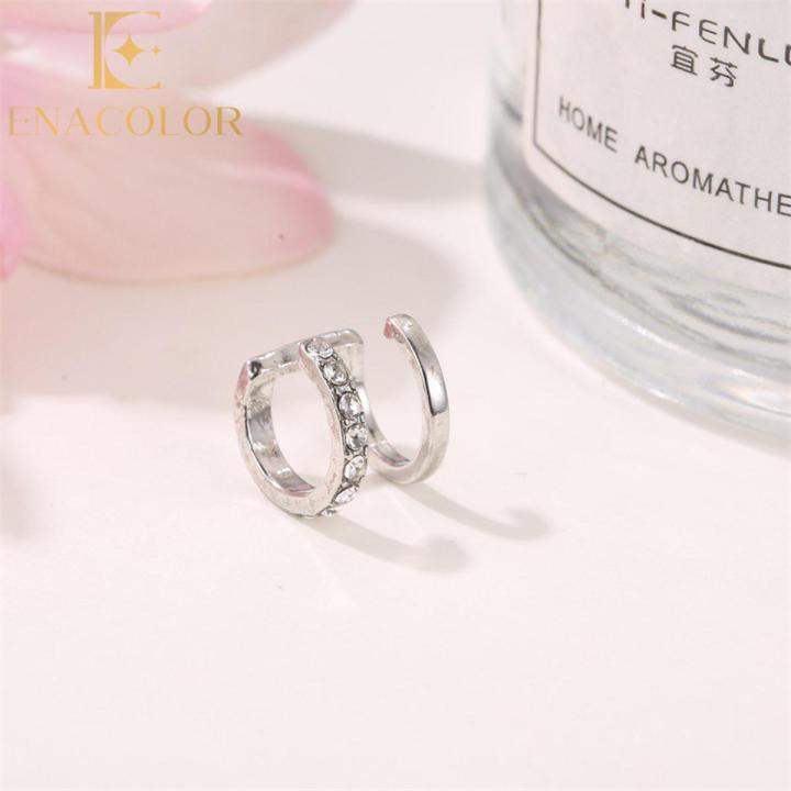 1Pc Simple Chic Earing Clip Fashion Double C Earrings Female Accessries No Pierced Ears