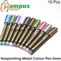 KeepSmiling Metal Colour Marker Pen For Set Of 10.