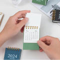 Minimalist Portable 2024 Mini Calendar Creative Coil Calendar Project Notebook Desktop Decoration. 