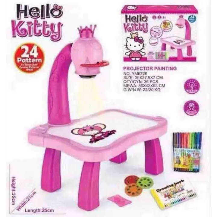 Hello%20Kitty%20Kids%20Projector%20Drawing%20Painting%20Table%20Desk%20Art%20Learning%20Kit%20for%20Drawing%20with%20Color%20Pens%20-%20Image%202