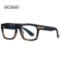SO EI Retro Square Clear Anti-Blu-Ray Eyewear TR90 Women Glasses Frame Fashion Men Optical Eyeglasses Frame Computer Goggles. 