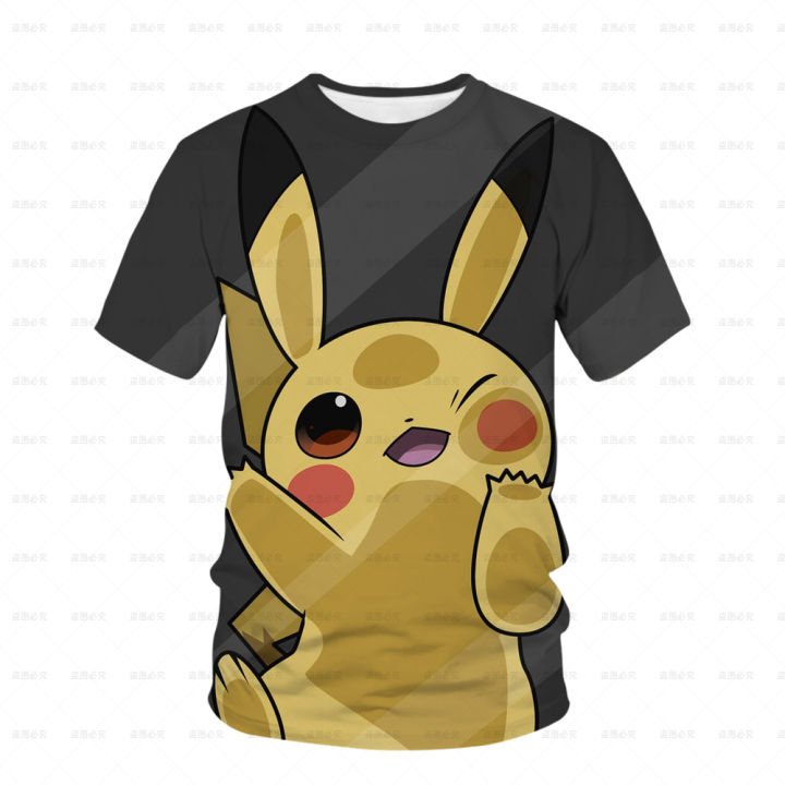 New%20Cute%20Pocket%20Monster%20Pikachu%20T-shirt%20Children's%20Cute%20Game%20Cartoon%20Print%20Fashion%20Harajuku%20Casual%20Short%20Sleeve%20Garment%204T-14T%20-%20Image%202