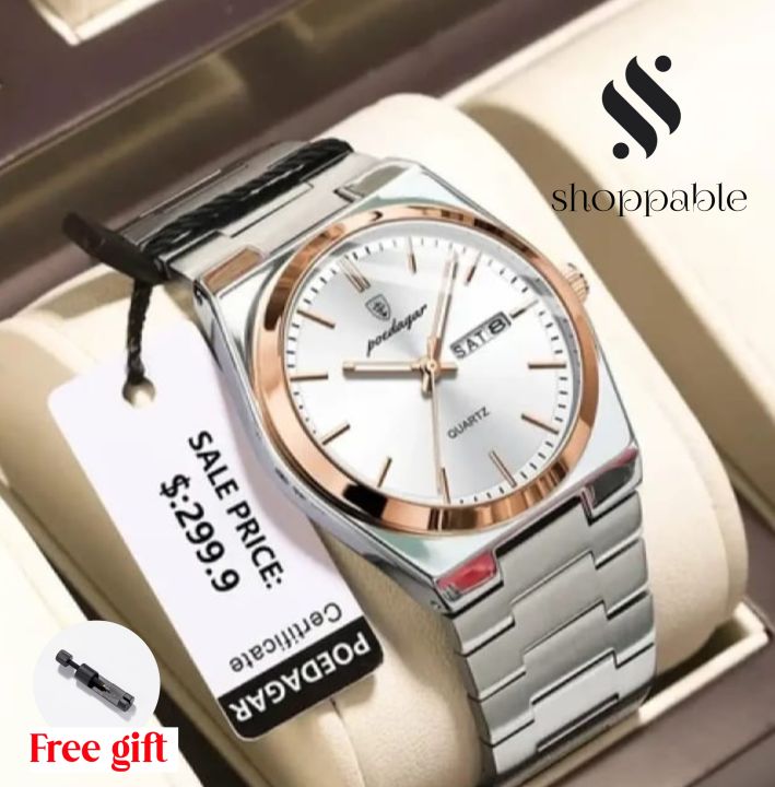 POEDAGAR%20930%20Business%20Luminous%20Stainless%20Steel%20Quartz%20Men%E2%80%99s%20Watch-%20Silver%20Blue%20&%20Rose%20Gold%20-%20Image%203