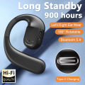 Bluetooth 5.4 Business Earphone Wireless Single Headphone with HD Mic Ear Hook HiFi Stereo Music Earbud for Xiaomi Samsung Phone.