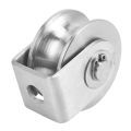 2Pcs 2 Inch Roller Wheel Bearings U Groove Pulley Wheels Heavy Duty Grooved Wheel for Material Handling and Moving. 