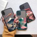 Japanese Aesthetic Mount Fuji Landscape Map Phone Case For iPhone 7 8 Plus 14 13 12 11 15 Pro Max Mini XR XS X Shockproof Cover. 