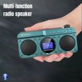 SANSUI F28 Mini Elderly FM Radio Outdoor Wireless Bluetooth Speakers MP3 Walkman Hi-fi Sound Quality LED Clock Lyrics Display TF.