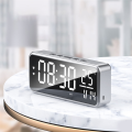 Smart Sound Alarm Clock LED Music Alarm Clock Wall Mounted Desk Clock Student Alarm Clock Temperature Display Dark Grey. 