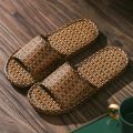 women and men Slippers non-slip home rattan grass indoor couple home men and women spring and summer bamboo woven sandals.