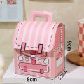 1/6Pcs Cartoon Schoolbag Shape Candy Box Back School Portable Paper Gift Packaging Box Party Supplies. 