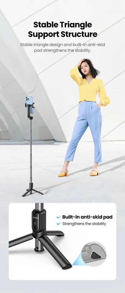 New-in Sale] UGREEN Bluetooth Selfie Stick Tripod Stand 750mm