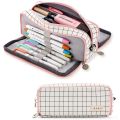 Kawaii Pencil Case Large Space 3 Compartment Pen Pouch Double Side Opened Student Stationery Desk Organizer School Supplies. 