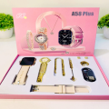 A58 Plus Smart Watch with Jewelry 8 in 1 Set for Women Perfect Birthday Gift, Anniversary Gift for your Wife, Friend and Sister 2.02 inch Big Screen Calling Smartwatch. 