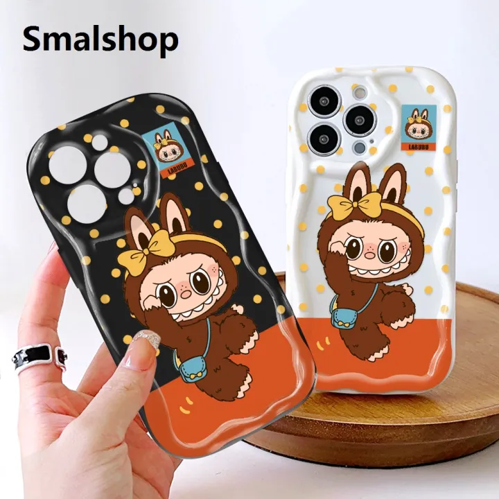 Smalshop%20Hontinga%20for%20Redmi%20Note%2010%205G%20Xiaomi%20Poco%20M3%20Pro%204G%20Back%20Cover%20Cute%20Labubu%20Phone%20Case%20Cream%20Texture%20Wavy%20Edge%20Soft%20Mobile%20Cover%20-%20Image%203