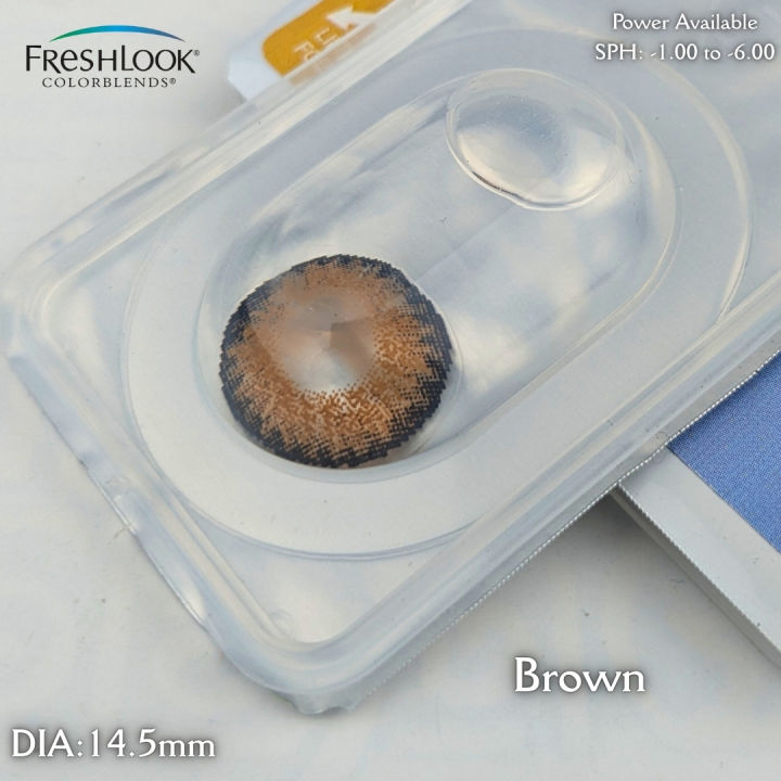 Freshlook Brown (Plano & Power)Color Contact Lens with kit box.1 pair Freshlook Colorblends Color contact lens For Eyemakeup/eyefashion. Frehlook Colorblensds Series #brown