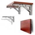 2ps 14" Stainless Steel Folding Shelf Bench Table Bracket Marine Grade 350kg Load. 