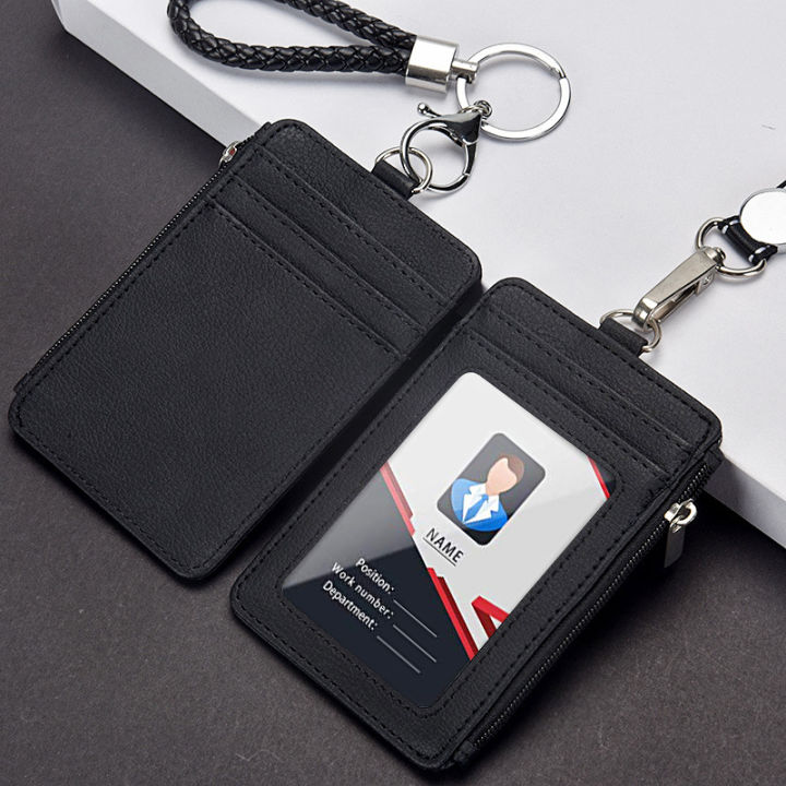 new Multifunctional Zipper Work ID Card Holder with Lanyard Identity Access Staff Badge Multi-Card Bank Transportation Campus Card case School office supplies Card Holder Purse