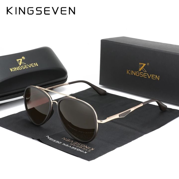 KINGSEVEN%202022%20Brand%20Classic%20Pilot%20Polarized%20Sunglasses%20Men's%20Driving%20Male%20Sun%20Glasses%20Eyewear%20UV%20Blocking%20Oculos%20N7936%20-%20Image%206