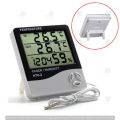 HTC 2 Digital LCD Temperature Humidity Thermometer Hygrometer Home Weather Station Indoor Outdoor Probe Sensor with Alarm. 