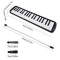 37 Keys Melodica Instrument Melodica Air Piano Keyboard with 2 Soft Blow Pipe 2 Blowing Nozzles - black. 