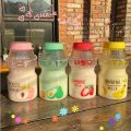 480ml Plastic Water Bottle Tour Drinking Bottle Yakult Shape Cute Kawaii Milk Carton Shaker Bottle For Kids/Girl/Adult Glass.